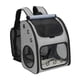 thumbnail image 3 of Mochila de viaje expandible para mascotas, cómoda bolsa de viaje de malla transpirable para gatos, bolsa de transporte para perros y gatos para camina gris, 3 of 8