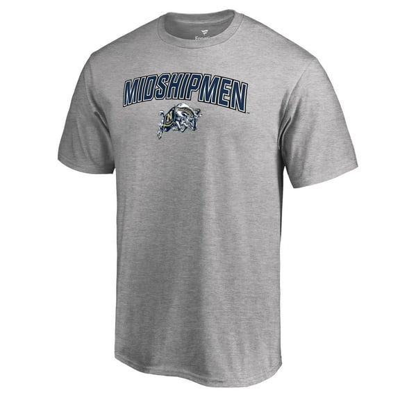 Men's Ash Navy Midshipmen Proud Mascot T-Shirt