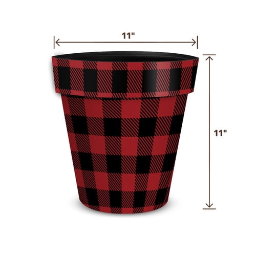 Briarwood Lane Red and Black Buffalo Check Medium Planter