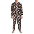 thumbnail image 3 of Naloa Daisies Flowers Men’s Pajamas Set - Long Sleeve Button Down Sleep Shirt and Pajama Bottoms Sleepwear Set-XX-Large, 3 of 7