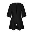 thumbnail image 6 of HXWCHs Wedding Guest Jumpsuits for Women, Women's Casual Loose Fit Short Sleeve Romper Jumpsuit Dress Featuring Convenient Side Pockets M Black, 6 of 8