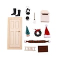 thumbnail image 3 of Accesorios para puertas, farol, corona, escalera, escoba y casa de muñecas. Juego de 12 adornos navideños en miniatura., 3 of 7