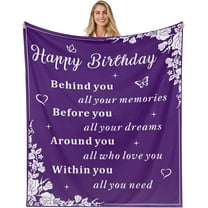 Birthday Gifts for Women Her Mom Grandma Daughter Purple Blanket Gifts for Women Happy Birthday Gifts 16th 18th 21st 50th Birthday Gifts for Her Bday Gifts for Women Unique Best Birthday Gift Ideas