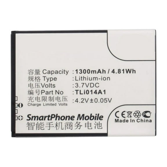 Batteries N Accessories BNA-WB-L3040 Cell Phone Battery - Li-Ion, 3.7V, 1300 mAh, Ultra High Capacity Battery - Replacement for Alcatel CAB1400002C1 Battery