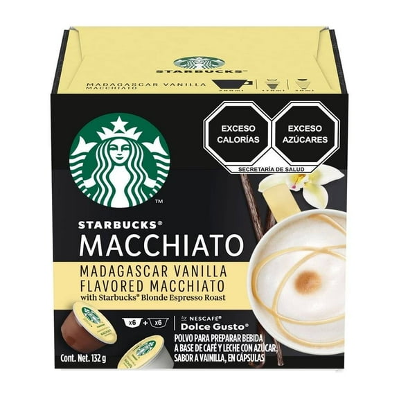 Polvo para preparar bebida Dolce Gusto Starbucks macchiato Madagascar vanilla 12 pzas