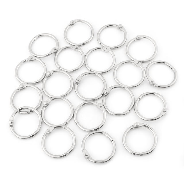 Herwey Split Key Ring, 20PCS Metal Hinged Ring Book Binder Split Key Rings Album Scrapbook Loose Leaf Clip
