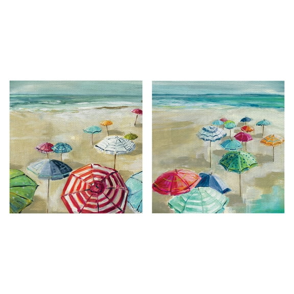Masterpiece Art Gallery Making Shade I, II by Carol Robinson Beach Coastal Canvas Art Print Set of 2 (16" x 16")