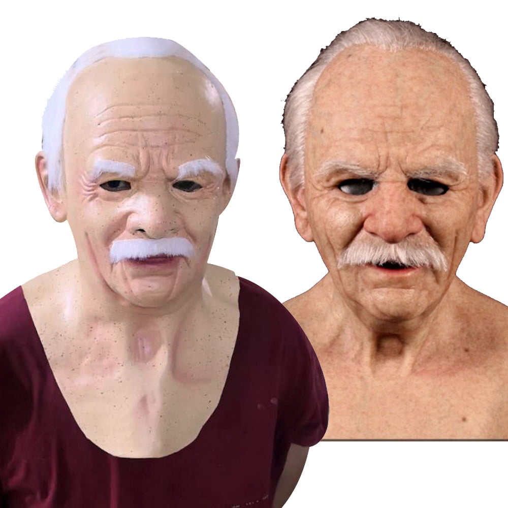 Máscara De Látex De Anciano Realista | Calva | Cobertura Completa De Cabeza Y Cuello | Pintada A Mano | Para Halloween Y Disfraces