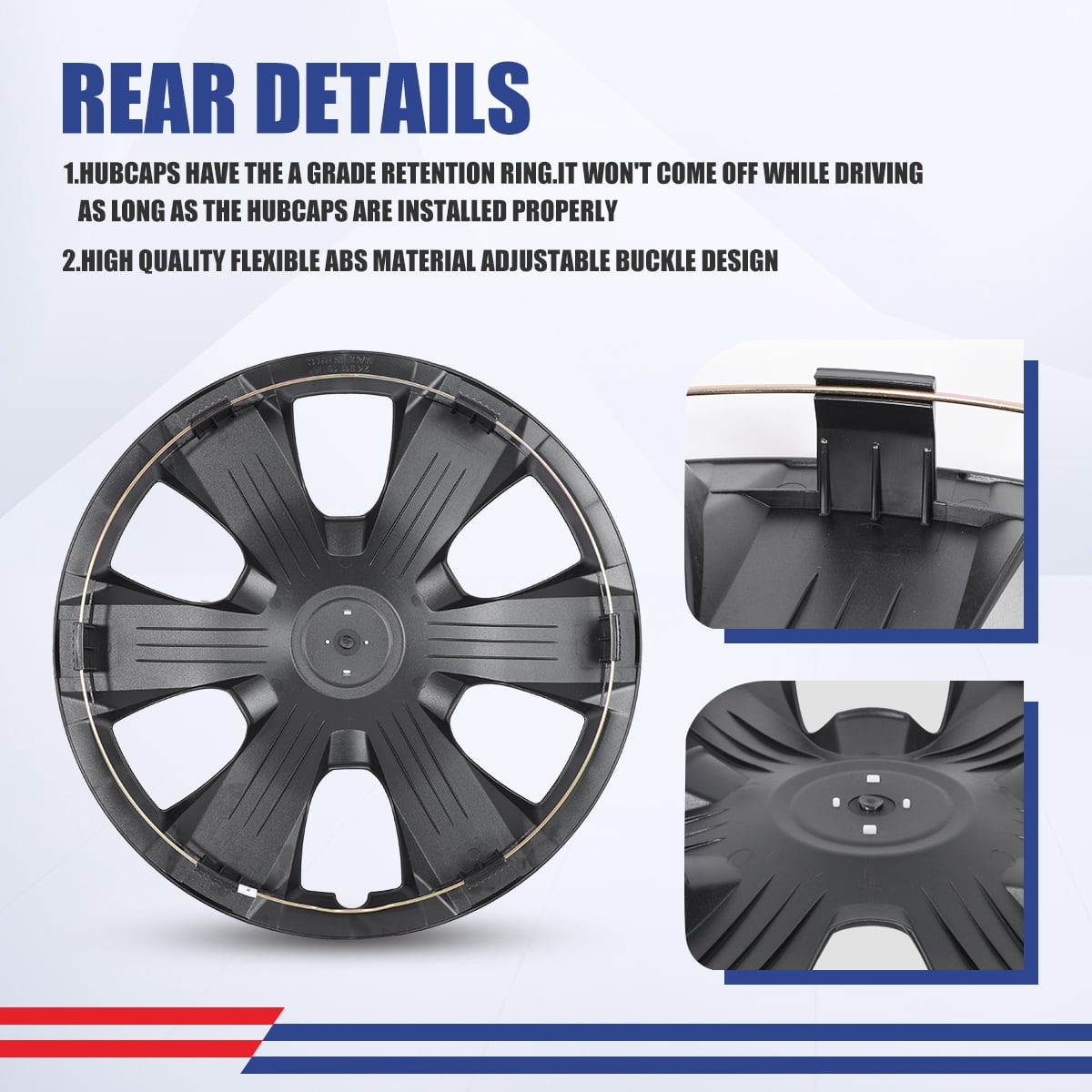 (4 Pack)16" Black Matte Hubcaps Wheel Rims Cover Fit for 2007-2011 Toyota Camry / Camry Hybrid Compatible with Steel Wheels Snap on Installation