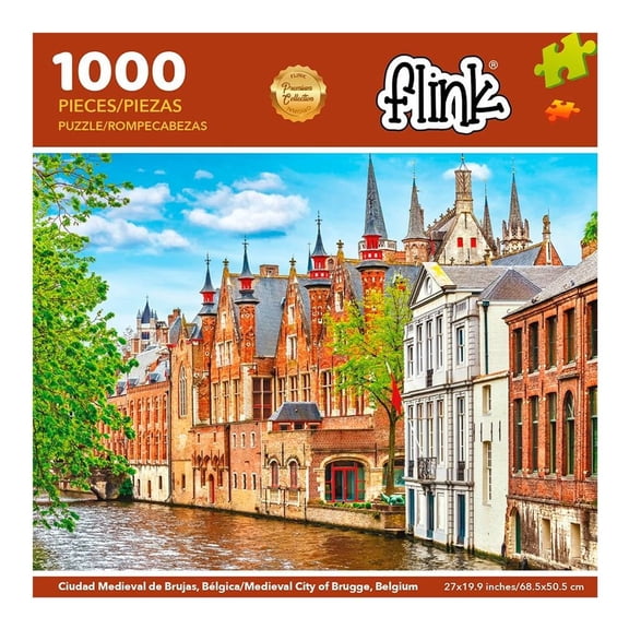 Rompecabezas Flink Ciudad Medieval de Brujas Bélgica 1000 Piezas