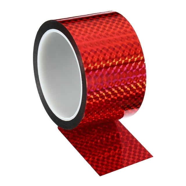 Uxcell 60mmx50m Prism Tape Holographic Reflective Self Adhesive Decor, Red