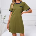 thumbnail image 5 of Dyegold Sundresses for Women Casual Beach - Sun Dresses Women Summer Casual Round Neck Short Sleeve Solid Color Loose Midi Sundress ​Plus Size Tshirt ​Party ​Dress, 5 of 6