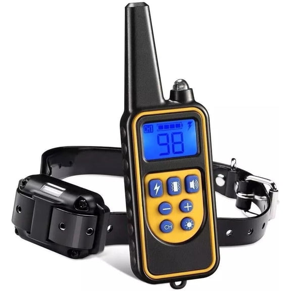 Dog Training Collar with Remote 3000FT Range Rechargeable Waterproof Shock Collar for Dogs with Vibration Beep LED Light Adjustable Soft PU for Medium Large Dogs (for 1 Dog)