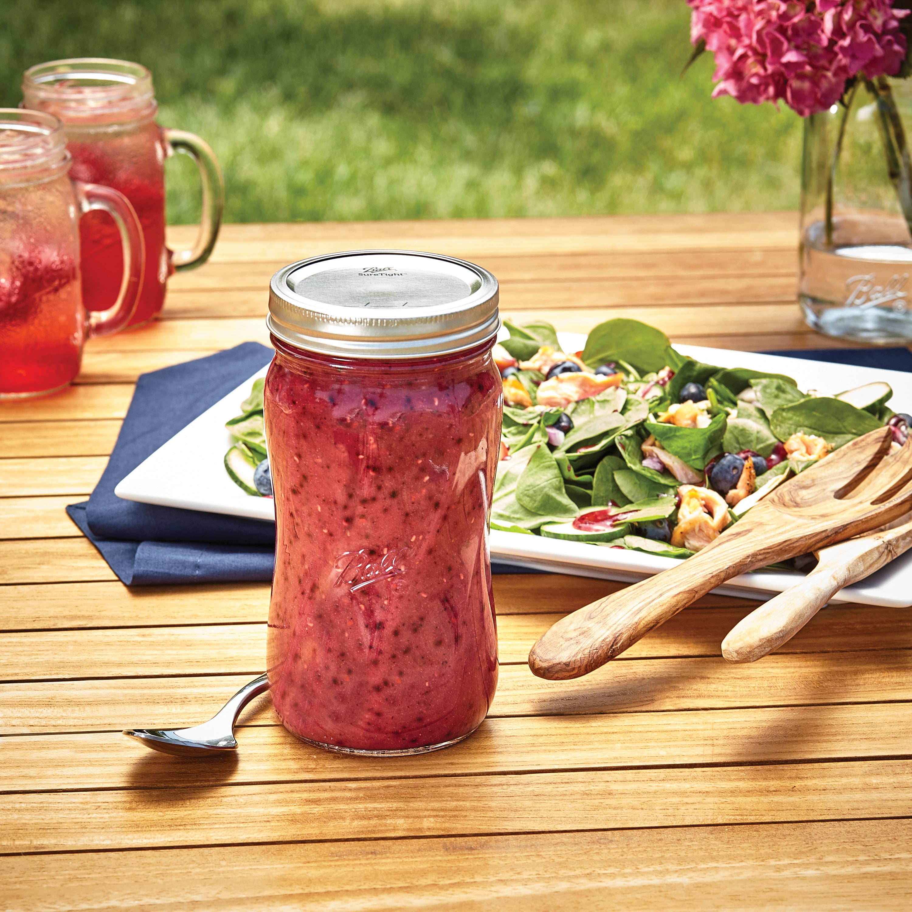 Ball Collection Elite Spiral Regular Mouth 16-Oz. Glass Mason Jars, 4-Count