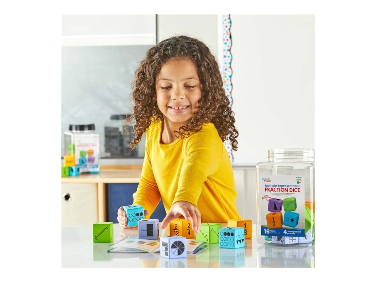 hand2mind Fraction Dice Foam Dice Ages 9+ Multicolor Set of 16