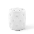 thumbnail image 2 of Modway Amour Tufted Button Round Faux Leather Ottoman in White, 2 of 7