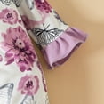 thumbnail image 4 of Emy Dola Newborn Girls Floral One-piece Outfit Baby Girl Flared Sleeves Romper Ruffles Jumpsuit+Headband+Hat 3PCS Baby Girl Coming Home Outfit, 4 of 7