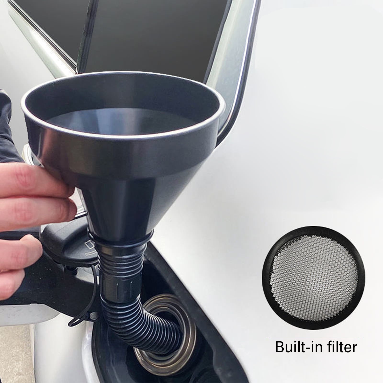 Engine Refueling Funnel with Filter for Car Motorcycle Truck Oil Filling Strainer Extension Pipe Hose Funnel Tool