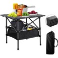 thumbnail image 1 of Mesa de camping plegable con bolsa, Mesa de picnic portátil ligera de acero al carbono, Con bolsa de almacenamiento de malla, impermeable, adecuada para camping/Playa/Picnic/Barbacoa, 1 of 4