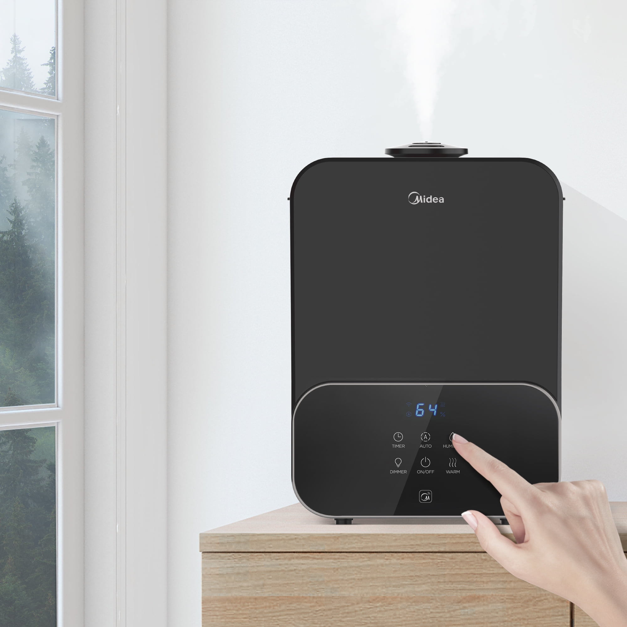 Midea 2-in-1 Warm/Cool Mist Humidifier, w/ WiFi, Black - Walmart.com