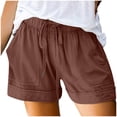 thumbnail image 6 of Ichuanyi Womens Comfy Drawstring Splice Casual Elastic Waist Pocketed Loose Shorts Pants, 6 of 8