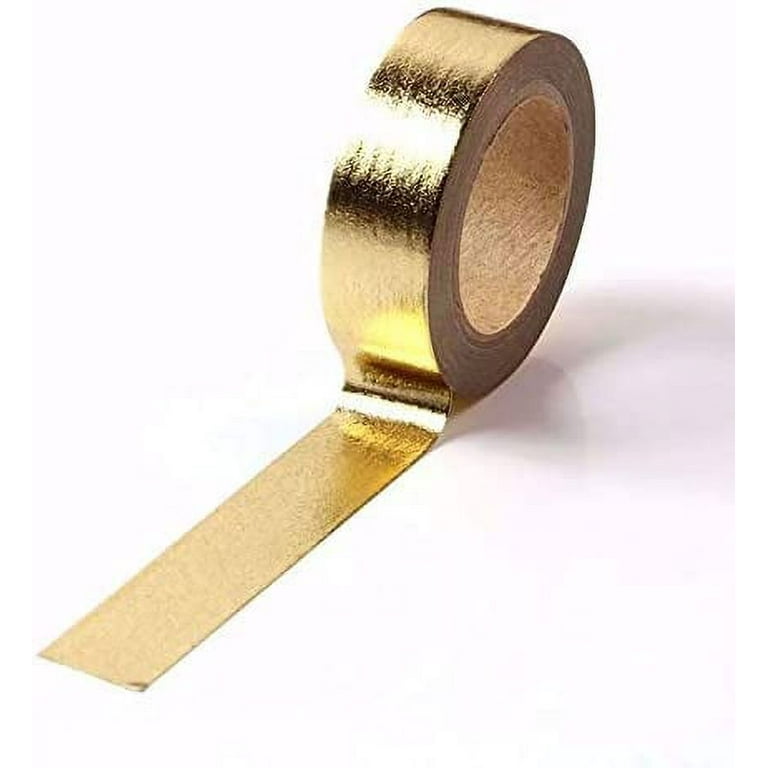  Syntego Solid Foil Washi Tape Decorative Self Adhesive Masking  Tape 15mm x 10 Meters (Gold)