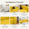 thumbnail image 6 of Sanmadrola Couch Cover for 2 Seat Sofa Slipcovers Cover Cotton Knit Cushion Couch Furniture Pet Protector Stylish Throws for Sectional Couch Sofa-2 Seater Geometrical 71''x 118''Yellow 1 Piece, 6 of 7
