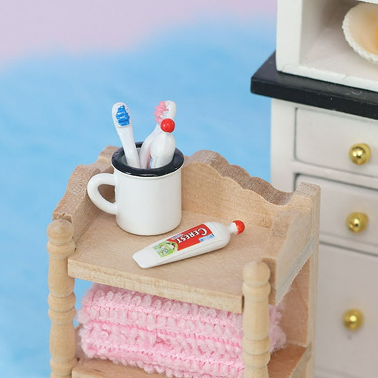 Dollhouse Tooth Brush Miniature Match 1:6 And 1:12 Dolls Realistic