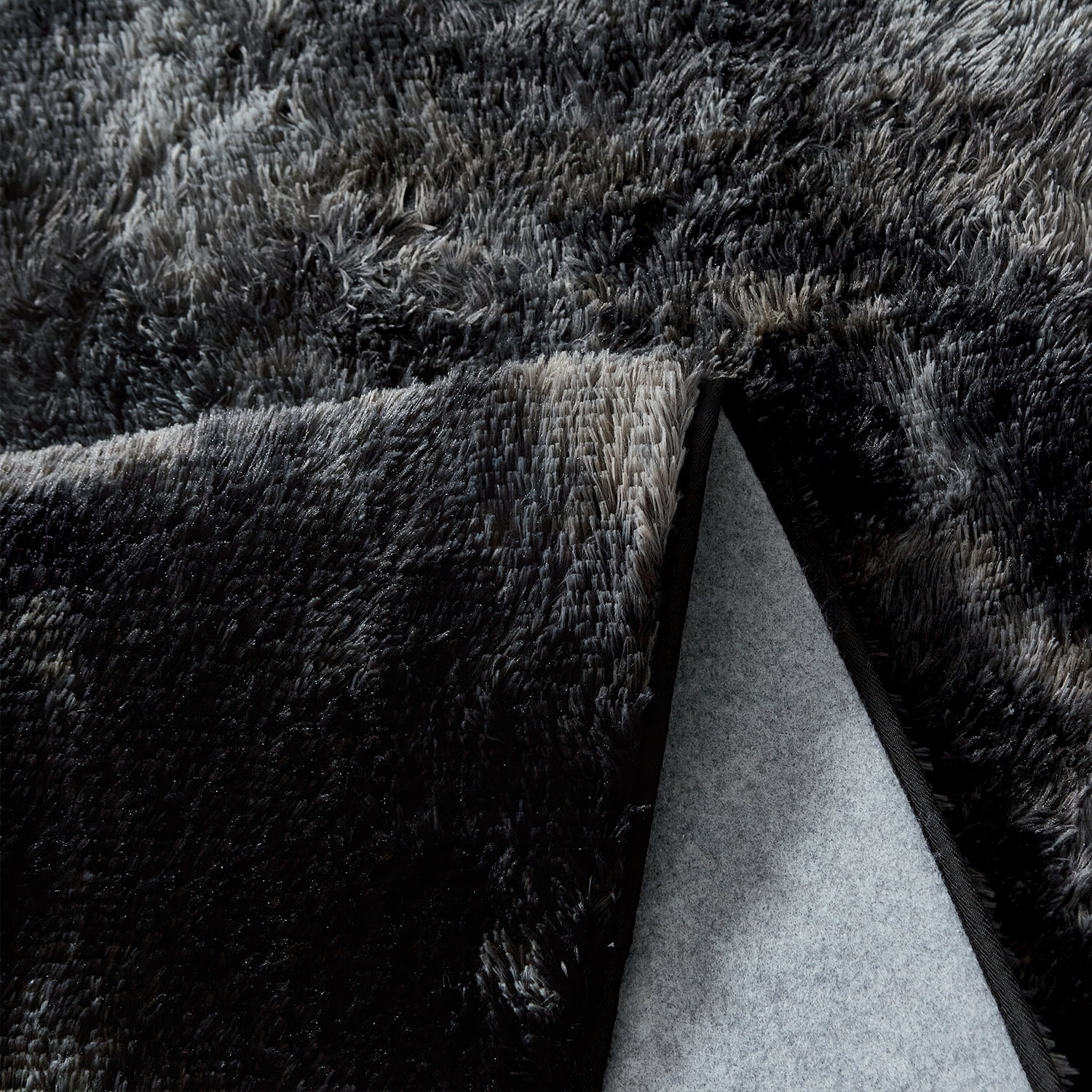 MerryHome Soft Plush Faux Fur Area Rug, Fuzzy Carpet Decor Rug for Bed Room,Black(4x6 Feet)