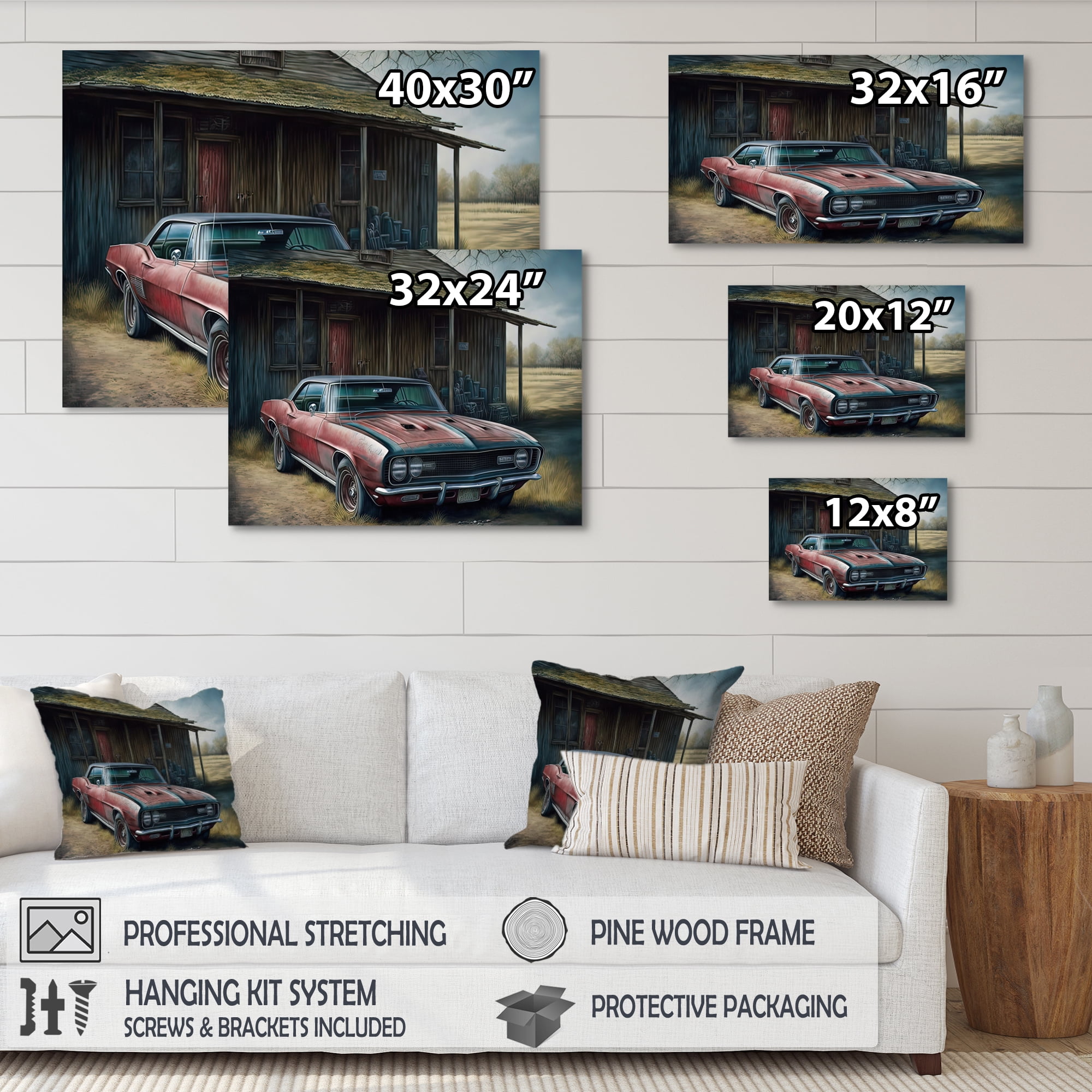 Designart Camero In Barn III Canvas Wall Art