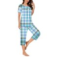 thumbnail image 4 of Wancir Women Pajama Sets Two-Piece Nightwear Short Sleeve Sleepwear 1/4 Button Down Pj Lounge Sets with Long Pants, 4 of 6