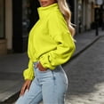 thumbnail image 5 of Mifsaly Women's Long Sleeve Sweatshirts Full Zip Collared Pullover Tops Drawstring Cropped Warm Fall Winter Fashion Sweat Shirts, 5 of 6
