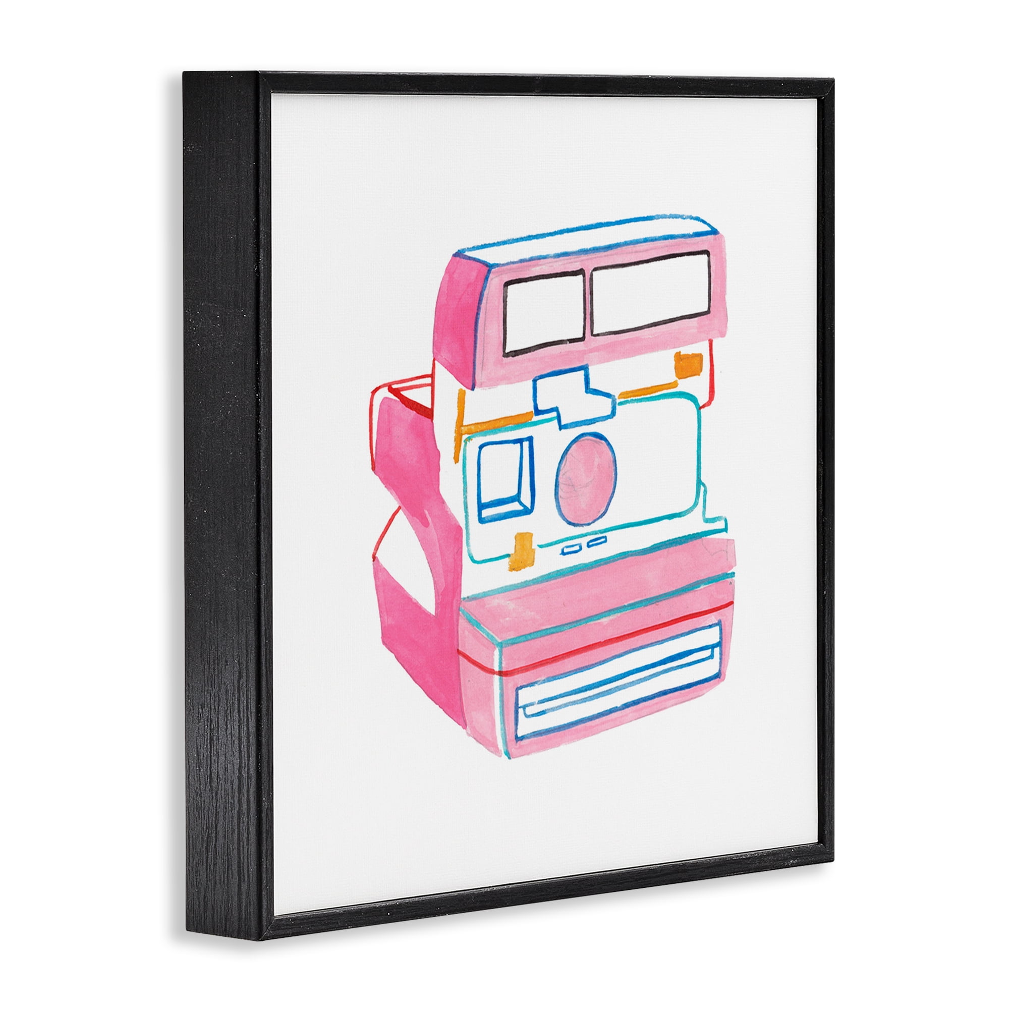 Stupell Industries Retro Film Camera Novelty Painting Black Framed Art Print Wall Art, 17 x 17