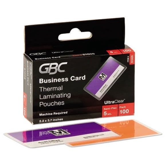 Ultraclear Thermal Laminating Pouches, 5 Mil, 3.69" X 2.19", Gloss Clear, 100/box | Bundle of 2 Boxes