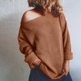thumbnail image 4 of Vedolay Women's Tops Women's Pullover Sweater V Neck Long Sleeve Solid Knit Tops Casual Fall Sweater,Coffee M, 4 of 4