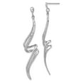 thumbnail image 4 of 925 Sterling Silver Rhodium-plated Diamond Swirl Post Dangle Earrings, 4 of 6