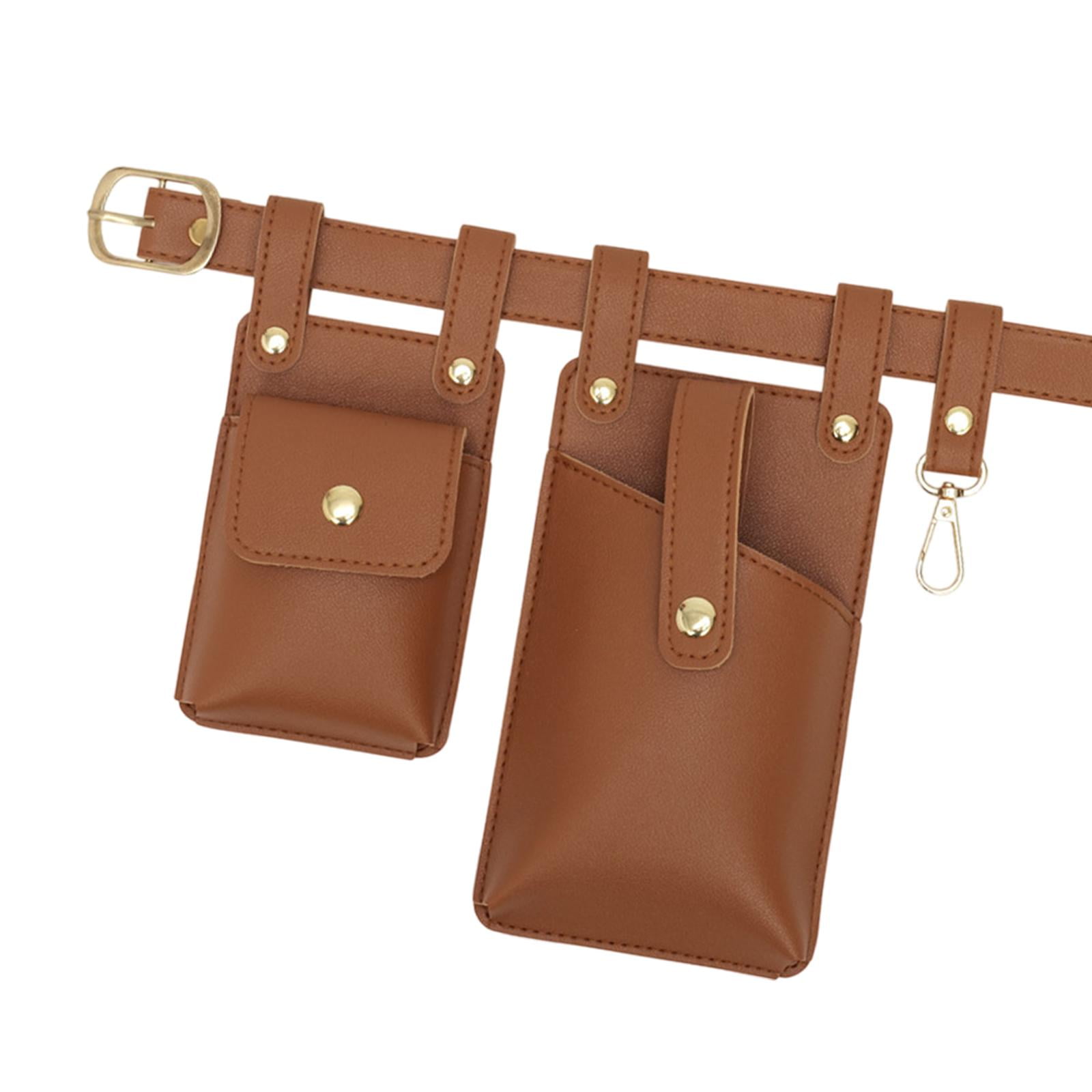 FVDPWYE Belt Pouch Sturdy Waist Organiser Belt Fashion Waterproof Comfortable Fanny Pack Light Brown