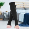 thumbnail image 3 of Bas de Compression, L/TG (Noir) 1 Chaussettes de Compression Zippées pour Hommes et Femmes Chaussettes de Compression pour Varices, Dème, 3 of 5