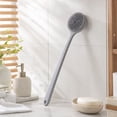 thumbnail image 3 of Long Handle Shower Scrub Brush, Silicone Bristle Bath Scrubber for Back Exfoliation, Gray for Home Bathroom Self Care Use, 3 of 4