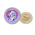 thumbnail image 1 of July Eternal Silver Valentines Day Round Metal Golden Pin Brooch Clip, 1 of 3
