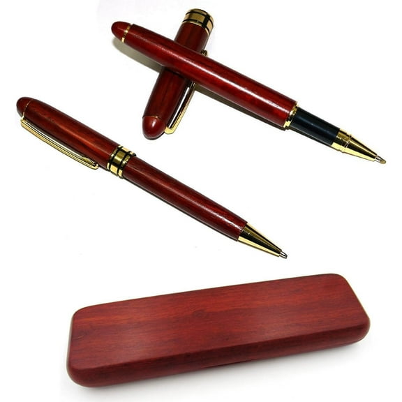 Rosewood 2 Pens Writing Set with Rosewood Pen Gift Box - Fancy Nice Gift Pen Set for Executive Business