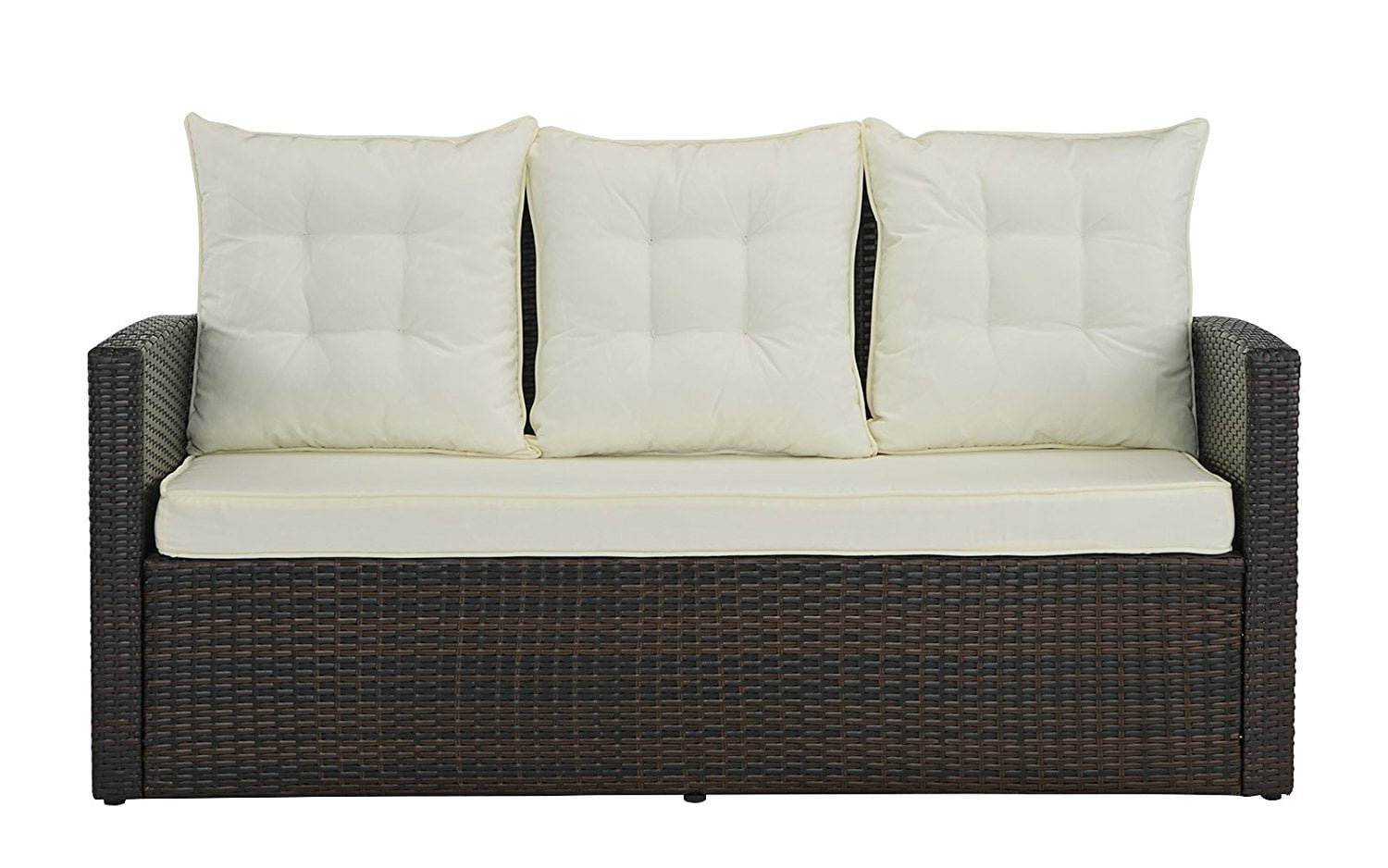 Divano Roma Furniture Outdoor Patio Rattan Bench With Pillows Black Divano Roma Furniture Outdoor Patio Rattan Bench With Pillows Black Red Com