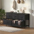 thumbnail image 3 of CONCETTA Dresser 5 Fabric Storage Drawer Dresser, TV Stand, Chest of Drawers for Bedroom, Closet, Entryway, Living Room, Black Wood, 3 of 8