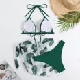 thumbnail image 5 of Efsteb Bikinis Sets for Women V Neck Bathing Suit Bikini Print Summer Beach Two Piece Swimsuits High Waist Swimwear (Green,M), 5 of 8