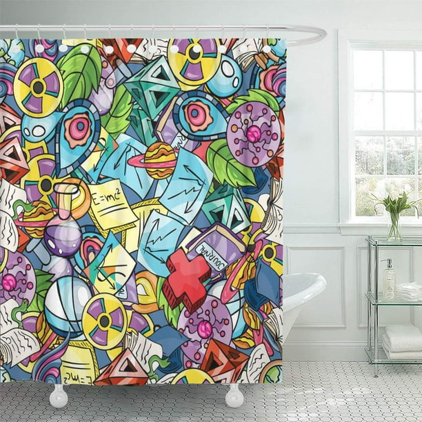 SUTTOM Colorful Abstract Science Colourful Molecules Pattern Green Atom