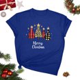 thumbnail image 2 of Puntoco Blusa informal de cuello redondo con estampado navideño para mujer, 2 of 4
