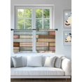 thumbnail image 4 of Sheer Curtains 54 Inch Length 2 Panels Set for Kitchen, Brown Pink Vintage Semi Sheer Curtains for Windows, Retro Farmhouse Elegant Pastoral Voile Window Treatments Rod Pocket Curtain, 4 of 7