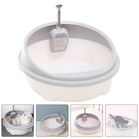 Raindrops Light Grey Portable Cat Litter Box for Travel Durable and Strong