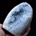 thumbnail image 2 of MOGEMT Raw Blue Celestite Crystal Geode Natural Healing Crystal Cluster Large Irregular Celestine Stone Home Decor 3-4 Lbs 2 of 11