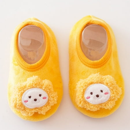 

LYCAQL Baby Shoes Fashion Cartoon Soft Bottom Baby Toddler Shoes Easy To Crawl Baby Warm Floor Socks Shoes Shoe for Toddlers (Yellow 7 Toddler)